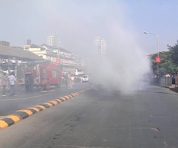 The driver of the car sensed a burning smell and stepped out of it. The cause for the car catching fire is not known. (NDTV Photo)