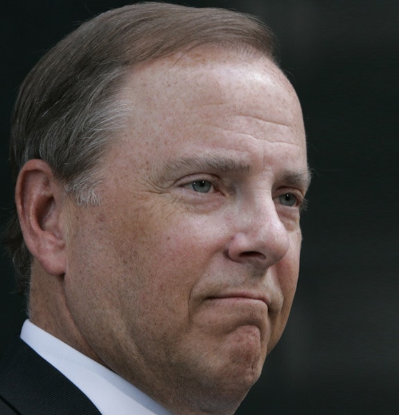 <b>October 2006<br>Jeff Skilling<br>Enron</b><br><br>In October of 2006 he was convicted of multiple federal felony charges relating to Enron's financial collapse. He is currently serving a 24-year, 4-month prison sentence.(AP Photo)