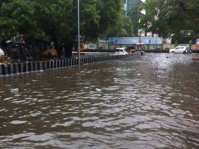 Many roads are flooded with the city receiving 14.9 cm of rainfall since last night.