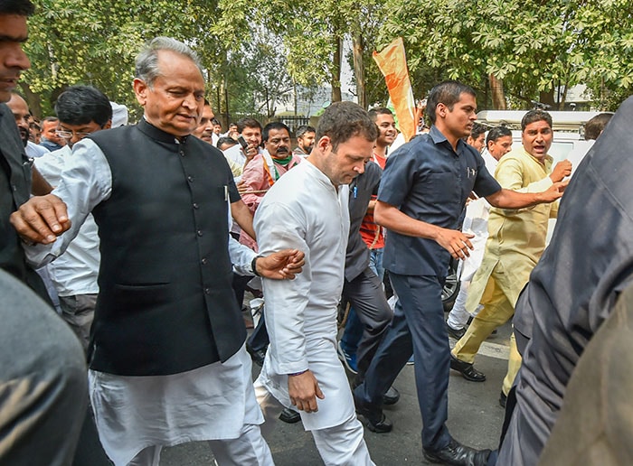 Pics: Rahul Gandhi, Congress Workers Protest Over CBI Row