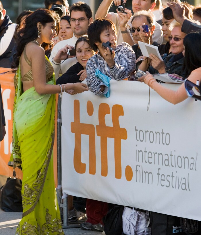 Shreya Saran signing autographs for fans at Toronto.