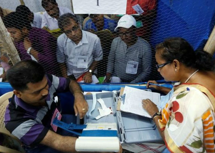 Inside a counting centre in Bengal