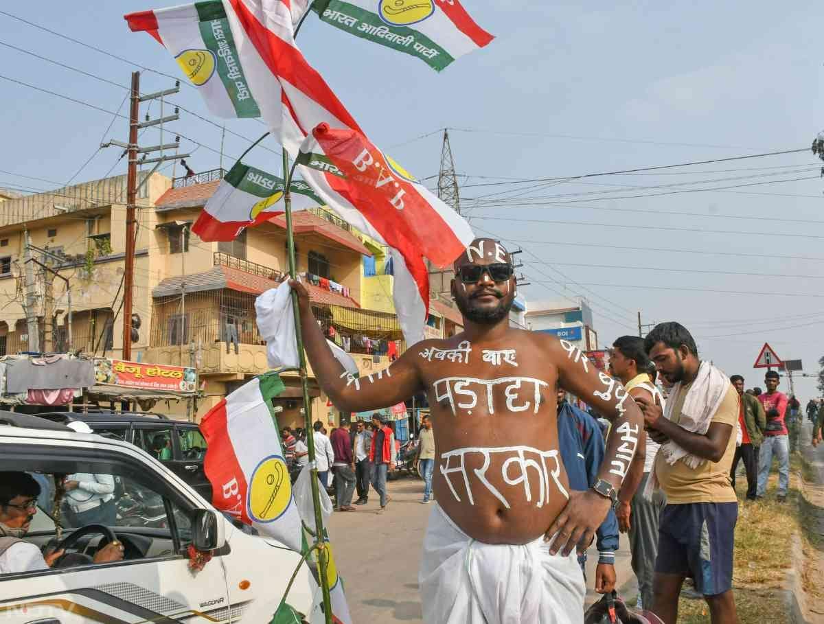 Supporters celebrate in Ranchi as INDIA bloc wins Jharkhand election