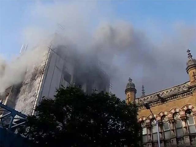 Fire in Rush Hour at Mumbai's Main Train Station, CST Fire in Rush Hour at Mumbai's Main Train Station, CST