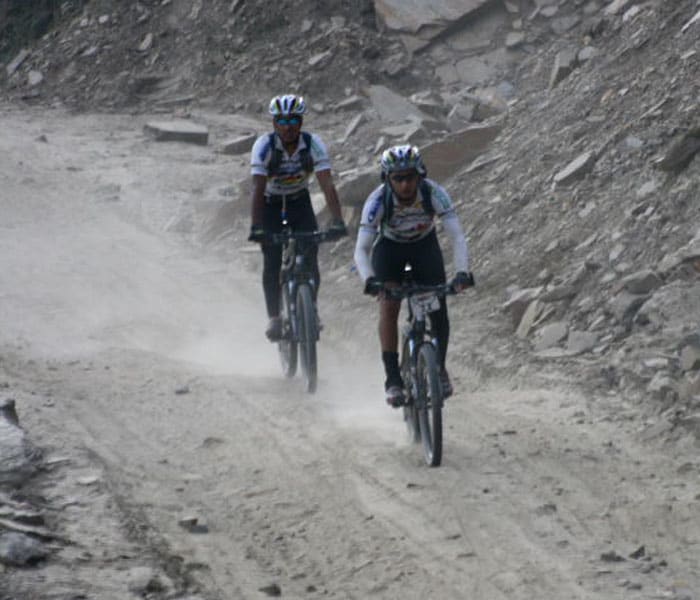 The second stage, was all offroad downhill of 27kms which was very technical and tricky for an amateur rider like me. There were big rocks and sand. Downhill is everybody's favorite but this terrain required the most important skill...to be patient...the terrain looks tempting but you should never forget limits of your bike. Picture Courtesy: Nitin Yadav