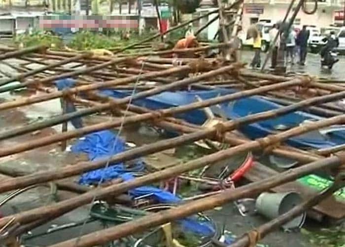 As the cyclone hit Gopalpur yesterday, tidal waves rose to 3.5 metres. In Ganjam district, there were reports of wind speeds hitting upto 240 km per hour. Seen here, a roof that had collapsed during the storm in Behrampur.