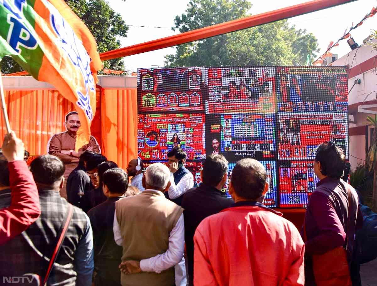 Photos : सड़क से लेकर मुख्यालय तक... BJP की प्रचंड जीत पर झूम उठे समर्थक