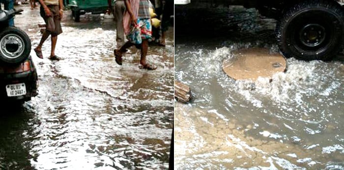 A waterlogged Sadar Bazar is seen in this photo ? photo by NDTV viewer Hitesh, sent using NDTV's iPhone app.
<br><br><a href="http://gen.ndtv.com/convergence/ndtv/new/forums/readforum.aspx?trdid=3489">Delhi waterlogged after rain: Were you affected?</a>