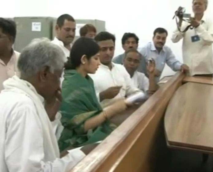 Dimple Yadav filed her Lok Sabha nomination. The election is scheduled for June 24.