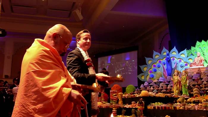 UK Prime Minister David Cameron, wife celebrate Diwali in London