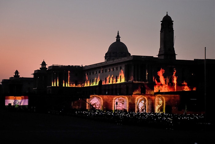 Drones, Lasers And Uniforms: The Best Shots Of Beating Retreat Ceremony