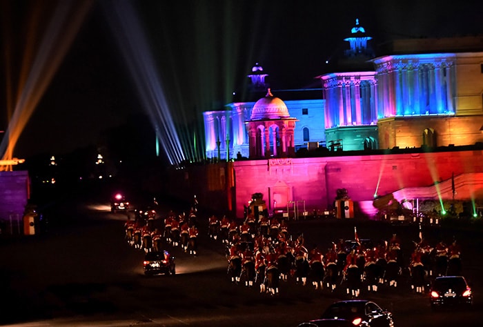 Drones, Lasers And Uniforms: The Best Shots Of Beating Retreat Ceremony