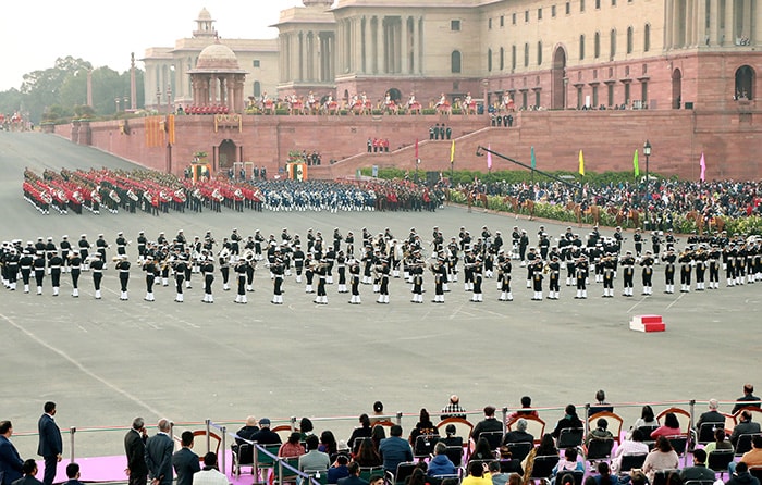 Drones, Lasers And Uniforms: The Best Shots Of Beating Retreat Ceremony