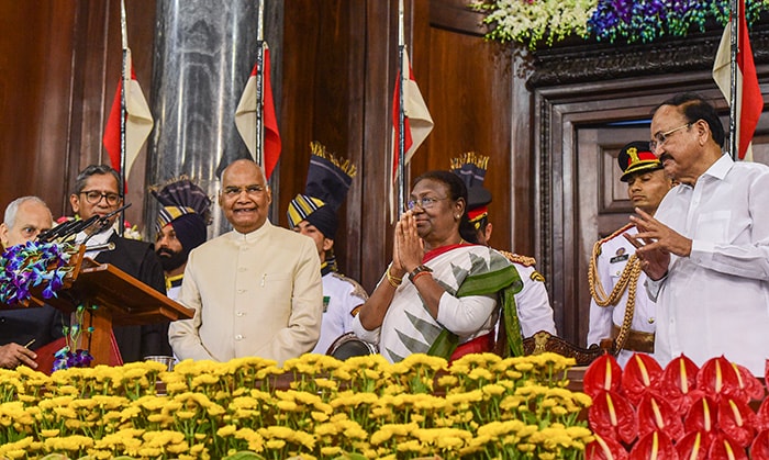 Former President Ram Nath Kovind, Vice President Venkaiah Naidu were present in the ceremony