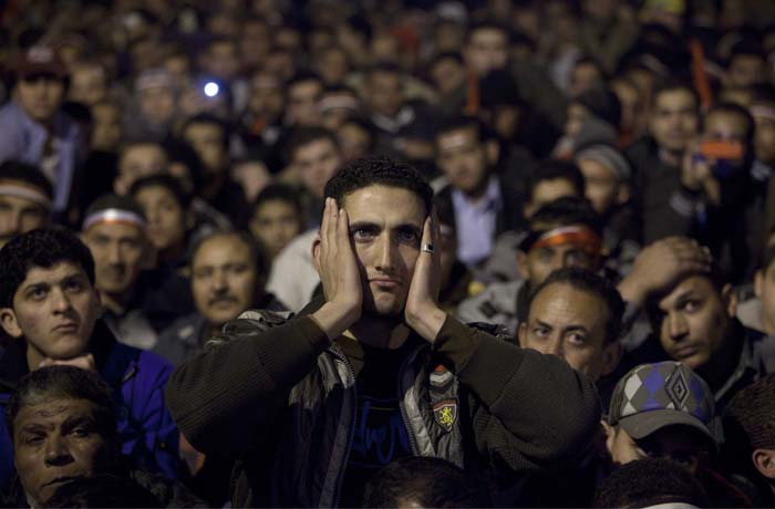 Egyptian President Hosni Mubarak announced on Thursday he is handing his powers over to his Vice President, Omar Suleiman, and ordered Constitutional amendments. But the move means he retains his title of President and ensures regime control over the reform process, falling short of protester demands. Protesters in Cairo's Tahrir Square, hoping he would announce his resignation outright, reacted in fury and disbelief. (AP Photo)