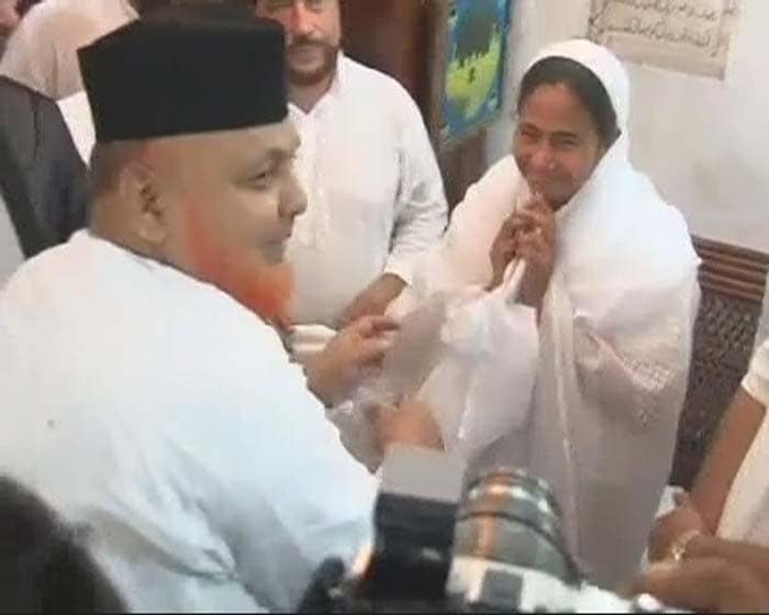 West Bengal Chief Minister Mamata Banerjee greeted Muslims in Kolkata on the occasion of Eid. She prayed for peace and harmony along with other devout Muslims.