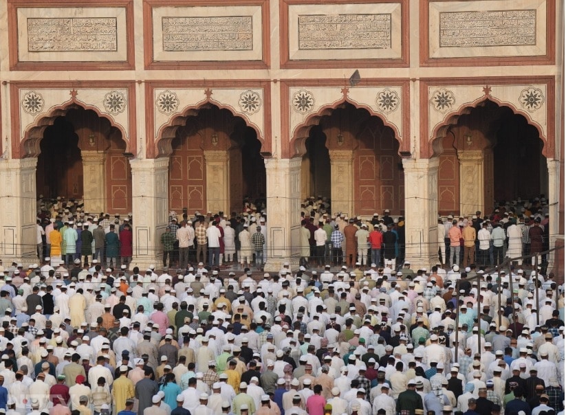 ईद के मौके पर जामा मस्जिद में कुछ ऐसा था नजारा