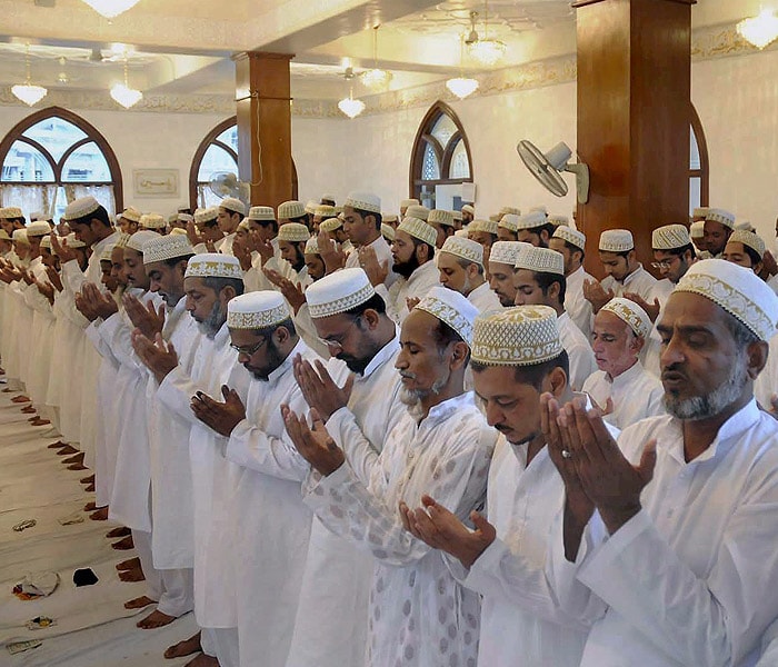 In this picture, worshippers are performing their prayer rituals at a Bhopal mosque in India.(PTI Photo)