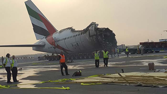 A Close Look At The Emirates Plane That Crash-Landed In Dubai