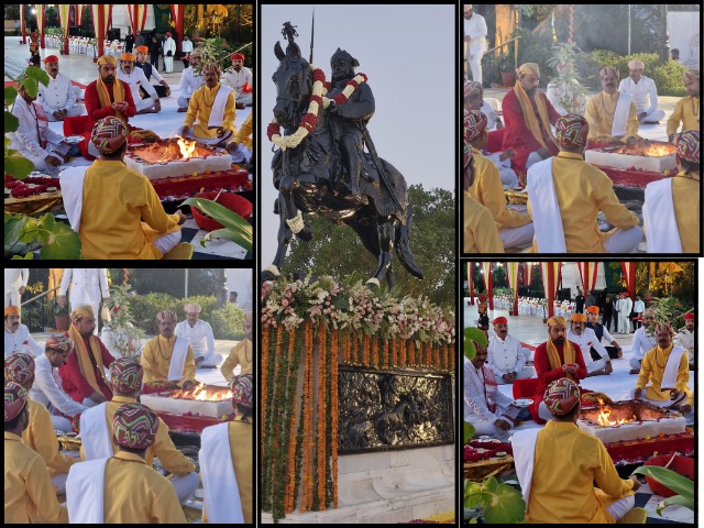 IN pics उदयपुर में मेवाड़ पूर्व राज परिवार ने धूमधाम से मनाई महाराणा प्रताप की 484 जयंती, 484 किलो चूरमे के लड्डू का लगाया भोग