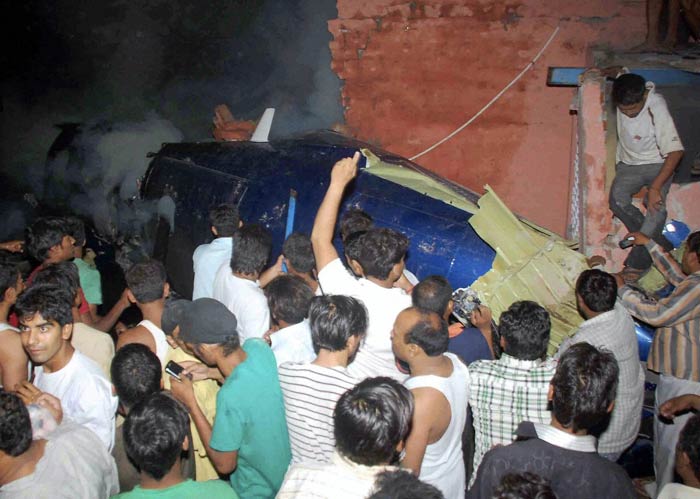 9-seater plane crashes in Faridabad residential colony