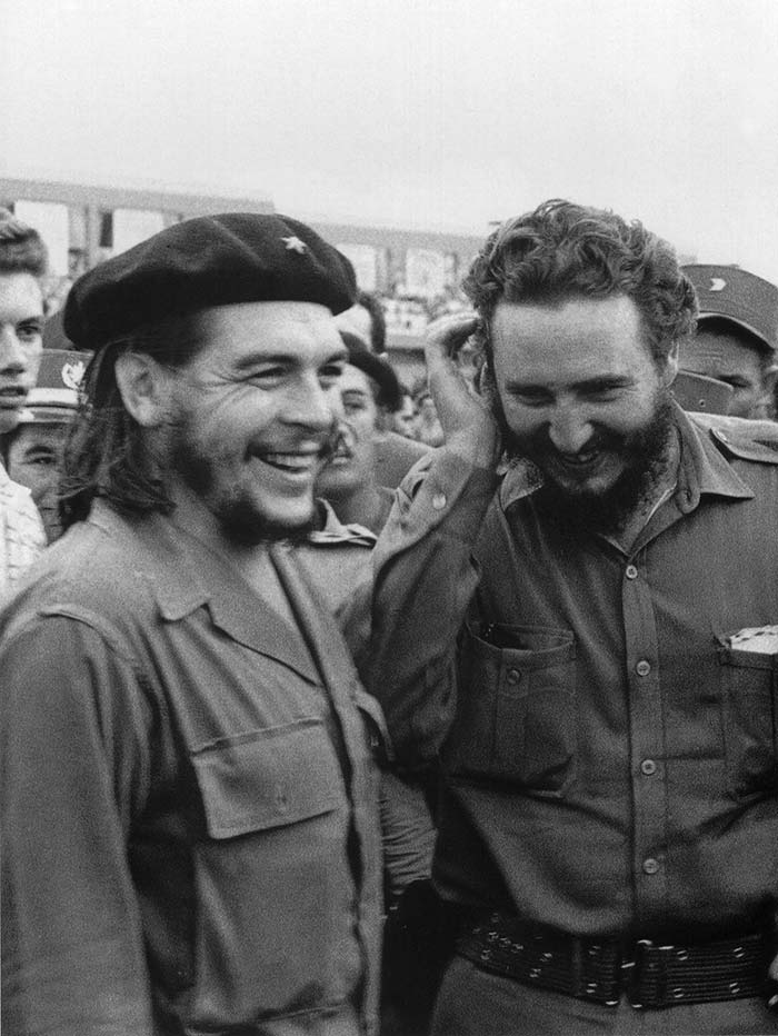 Cuba's Fidel Castro (R) during a meeting with Argentine guerrilla leader Ernesto Che Guevara in the 1960s.