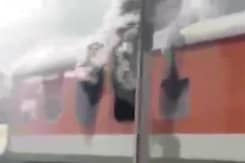 2 Rajdhani Express Trains Catch Fire at New Delhi Railway Station 2 Rajdhani Express Trains Catch Fire at New Delhi Railway Station