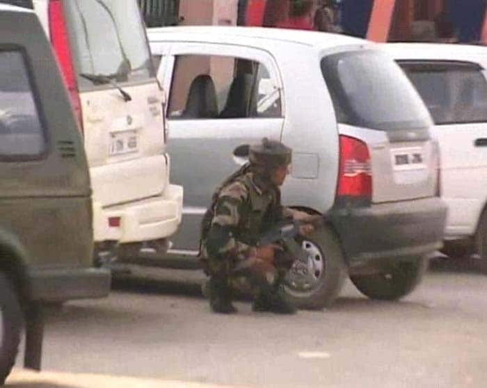 The police also said that the gunmen fled the spot in a car with tinted windows. The area has been cordoned off by the Army which is now conducting search operations.