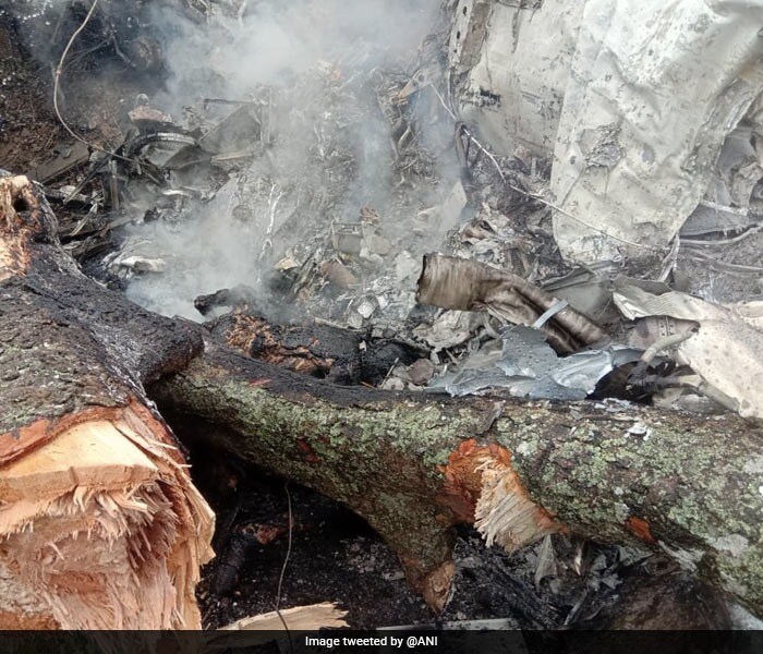 First Pics Of Army Chopper Crash In Tamil Nadu. General Bipin Rawat On ...