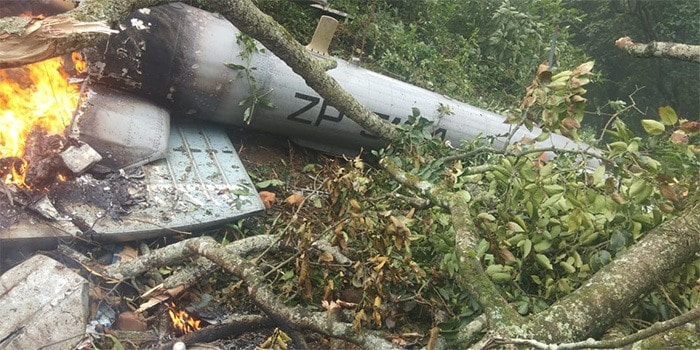 Visuals showed the wreckage scattered on the hillside.