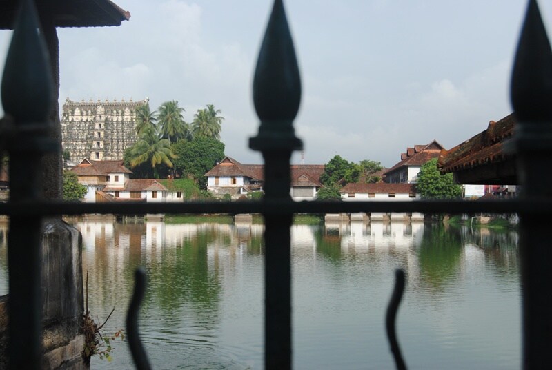 <b>seldom seen: </b> A distant view of a lake at the Padmanabhaswami temple.(Image: Ketki Angre)