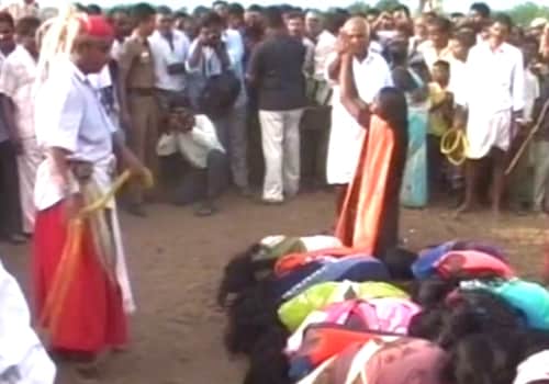 The shocking scenes were filmed by local channels, none of whom called for help. Like others in this area, they find nothing absurd about what they saw. Tradition is tradition, they say. <br />
<br />
Also as we see in the picture, police was also present at the scene but they didn't intervene to stop the atrocities either. (NDTV Photo) The shocking scenes were filmed by local channels, none of whom called for help. Like others in this area, they find nothing absurd about what they saw. Tradition is tradition, they say. <br />
<br />
Also as we see in the picture, police was also present at the scene but they didn't intervene to stop the atrocities either. (NDTV Photo)