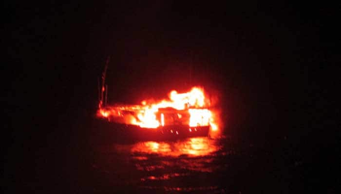 When the Pakistani vessel was intercepted, it was "sitting quietly without lights", said sources. The explosives-laden fishing boat was about 10 to 15 km into Indian waters, they said.