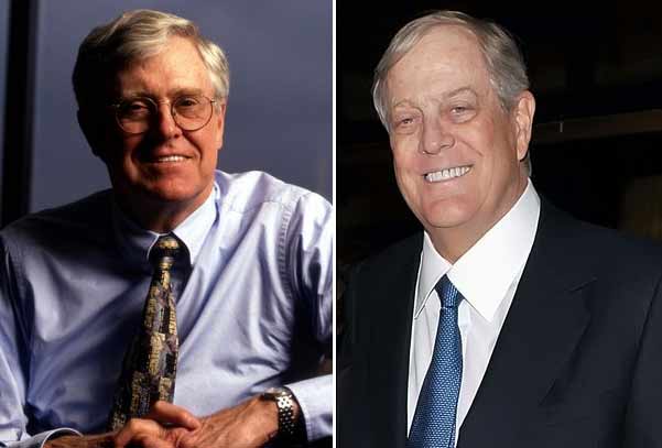 The two Koch brothers, Charles and David, shared fifth place with $21.5 billion apiece, as they each pulled in gains of $5.5 billion.