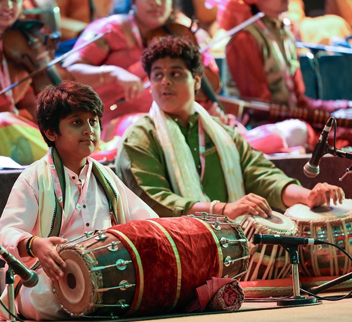 इसमें देशभर के पारंपरिक संगीत का संगम देखने को मिला. संगीत में अलग-अलग इंस्ट्रूमेंट्स का उपयोग भी किया गया था. फोटो: एएनआई