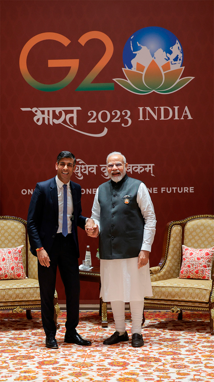 G20: पीएम मोदी ने की ब्रिटेन के प्रधानमंत्री ऋषि सुनक से द्विपक्षीय वार्ता