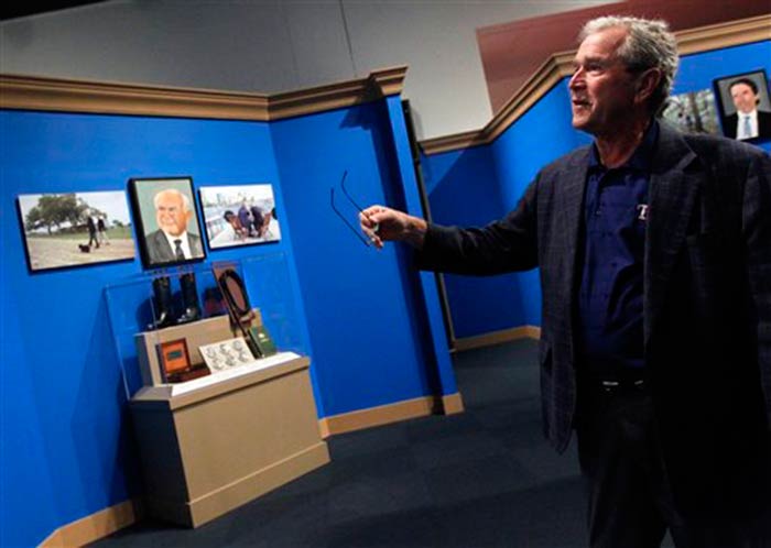 World leader portraits  from George W Bush\'s exhibition