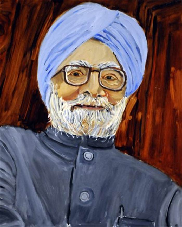 A portrait of Indian Prime Minister Manmohan Singh