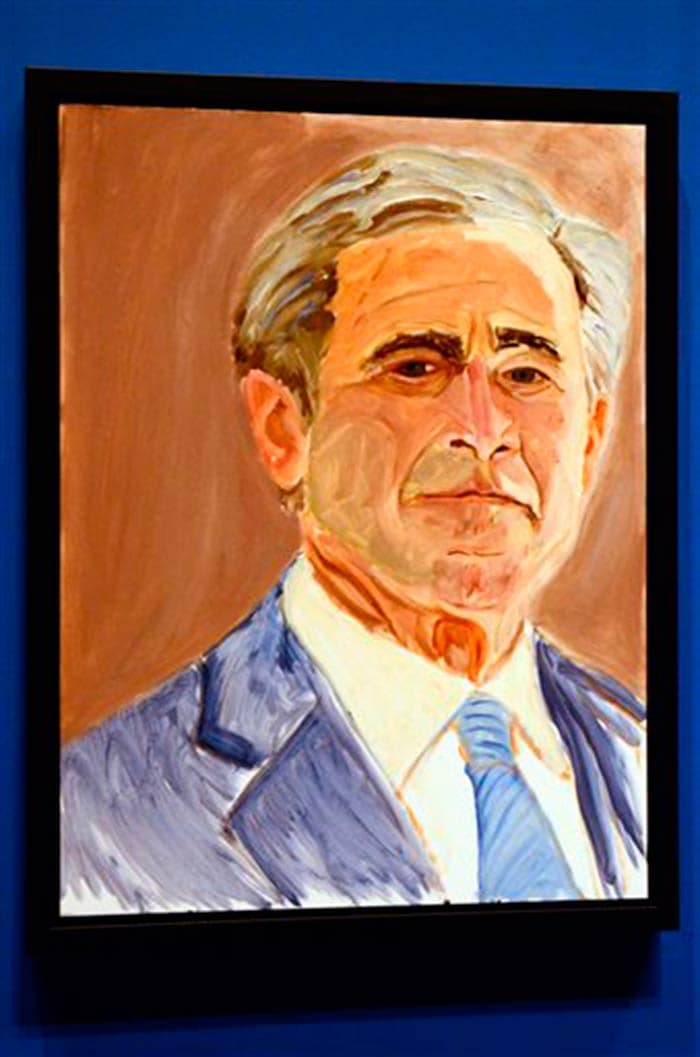 World leader portraits  from George W Bush\'s exhibition