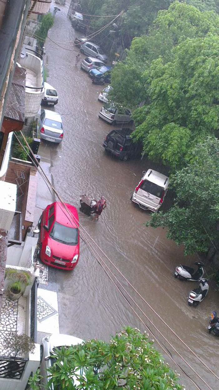 Rajeev Mehta shares this image of a flooded lane in New Delhi.