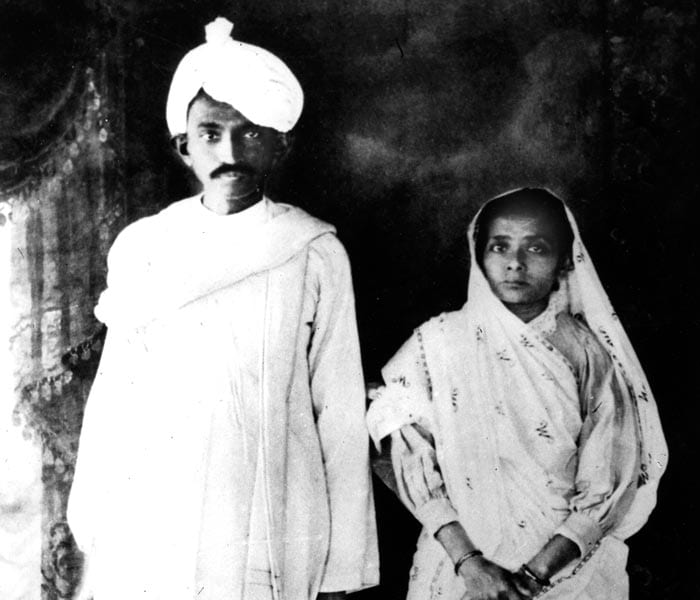 Mohandas K. Gandhi with his wife, Kasturba, on their return to India from South Africa in 1915.<br><br> (Photo: AP)