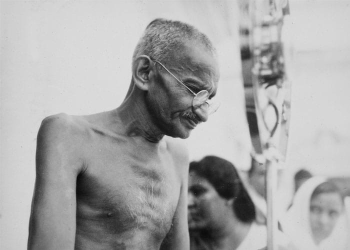 The Mahatma in one of his many public meetings. <br><br>(Photo: AP)