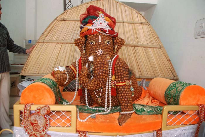 An idol of Lord Ganesha made using 25 kg betel nuts in Jodhpur.