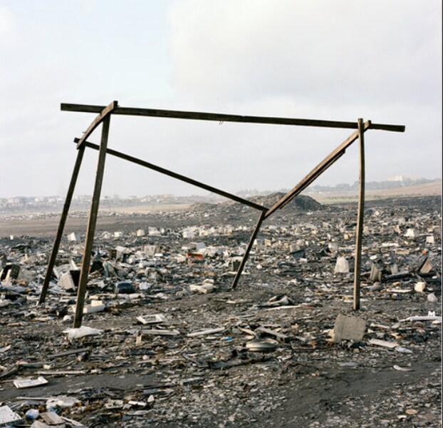 The remnant of a shack, where recycled copper used to be weighed and sold to vendors. (Photo credit: Pieter Hugo for The New York Times)