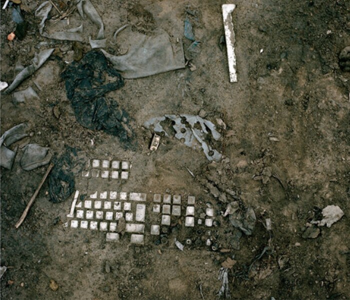 A half-buried keyboard. (Photo credit: Pieter Hugo for The New York Times)