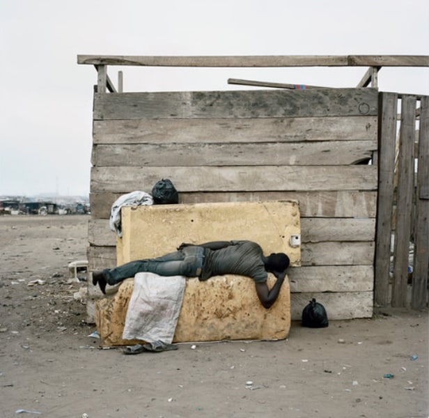 A make-shift shack where scavengers rest. (Photo credit: Pieter Hugo for The New York Times)