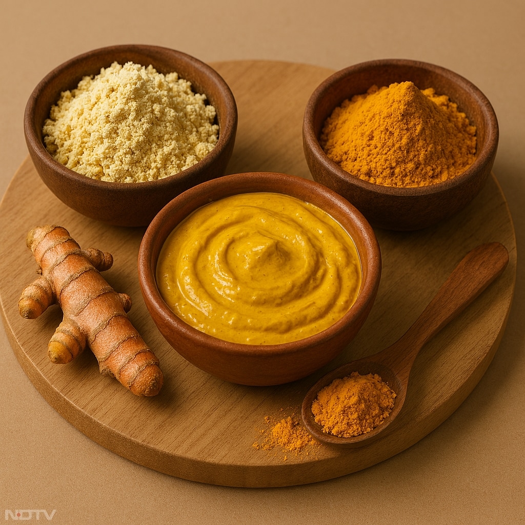 बेसन और हल्दी का लेप लगाने से घुटनों की त्वचा साफ़ और चमकदार बनने लगती है.