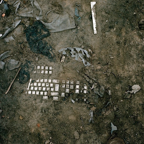 A half-buried keyboard. (NYT Photo)