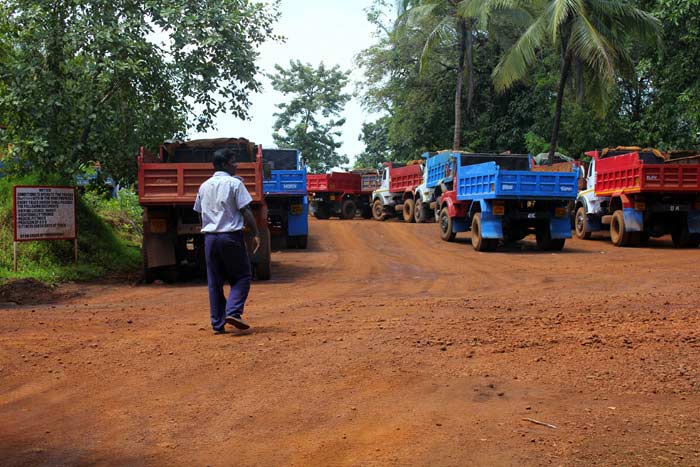 Trucks used to carry iron ore have become the flashpoint of debate over the advantages of mining. Many Goans have found employment as drivers and owners, while others who oppose mining say it is just a ploy by the companies to get local support.