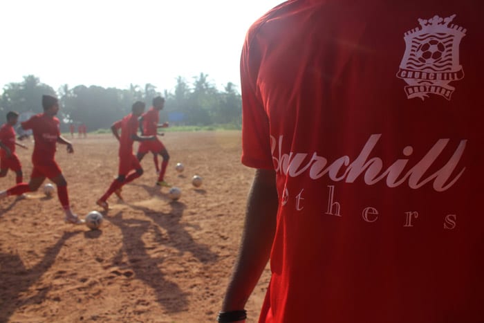 The Churchill brothers' football club at an early morning practice session. Most football clubs of the state are owned by mining companies, like Salgaocar SC and Dempos SC.